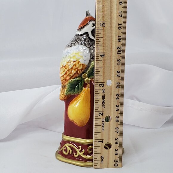 Fitz And Floyd Essentials Christmas Partridge Bell Figurine 5.5 inches tall - Picture 9 of 13